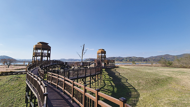 남지수변억새전망대 가는 길