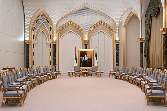 아랍에미리트(UAE)의 실제 집무 궁전인 ‘카사르 알 와탄(Qasr Al Watan) 협력의 정신(Spirit of Collaboration)’ 홀