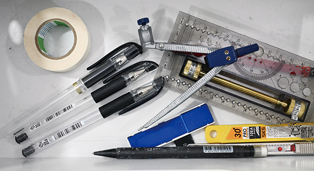 방상환 작가의 작업 도구